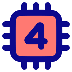 Computer Chip Four Core Icon from Plump Pop Set