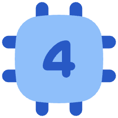 Computer Chip Four Core Icon from Flex Flat Set