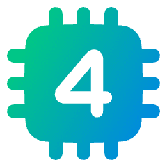 Computer Chip Four Core Icon from Plump Gradient Set