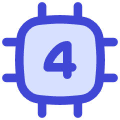 Computer Chip Four Core Icon from Flex Duo Set