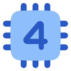 Computer Chip Four Core Icon from Plump Flat Set