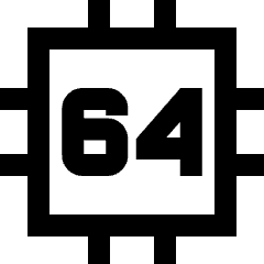 Computer Chip Sixty Four Core Icon from Sharp Line Set