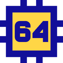 Computer Chip Sixty Four Core Icon from Sharp Pop Set