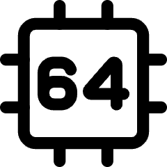 Computer Chip Sixty Four Core Icon from Core Line Set