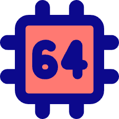 Computer Chip Sixty Four Core Icon from Core Pop Set