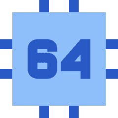 Computer Chip Sixty Four Core Icon from Sharp Flat Set