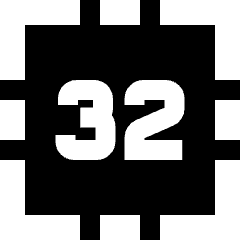 Computer Chip Thirty Two Core Icon from Sharp Solid Set