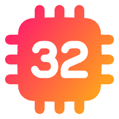 Computer Chip Thirty Two Core Icon from Plump Gradient Set