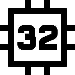 Computer Chip Thirty Two Core Icon from Sharp Line Set