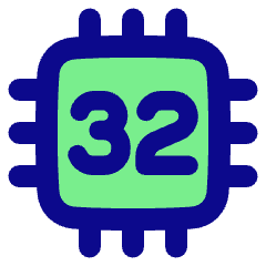 Computer Chip Thirty Two Core Icon from Plump Pop Set