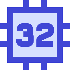 Computer Chip Thirty Two Core Icon from Sharp Duo Set