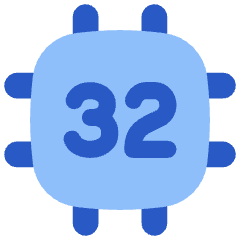 Computer Chip Thirty Two Core Icon from Flex Flat Set