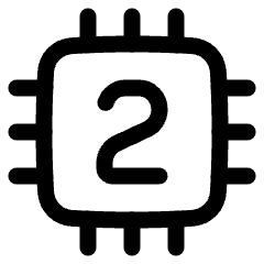 Computer Chip Two Core Icon from Plump Line Set
