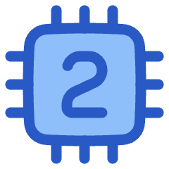 Computer Chip Two Core Icon from Plump Duo Set
