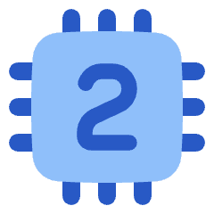 Computer Chip Two Core Icon from Plump Flat Set