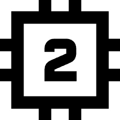 Computer Chip Two Core Icon from Sharp Remix Set