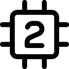 Computer Chip Two Core Icon from Core Line Set
