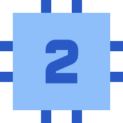 Computer Chip Two Core Icon from Sharp Flat Set