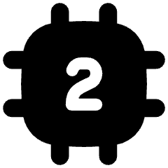 Computer Chip Two Core Icon from Flex Solid Set