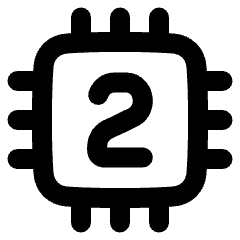 Computer Chip Two Core Icon from Plump Remix Set