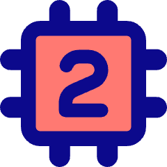 Computer Chip Two Core Icon from Core Pop Set