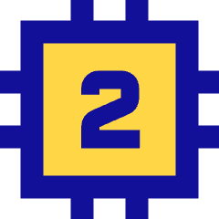 Computer Chip Two Core Icon from Sharp Pop Set