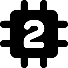 Computer Chip Two Core Icon from Core Solid Set