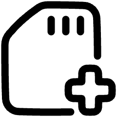 Sd Card Add Plus Icon from Plump Line Set