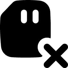 Sd Card Delete Cross Icon from Flex Solid Set