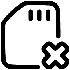 Sd Card Delete Cross Icon from Plump Line Set