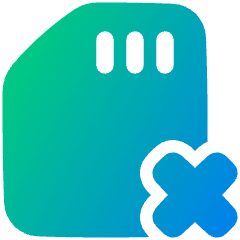 Sd Card Delete Cross Icon from Plump Gradient Set