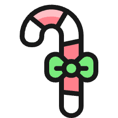 Christmas Sugar Cane Icon from Ultimate Colors Set
