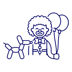 Clown Balloons Illustration from UX Line Set