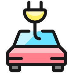 Clean Car Cable Charge Icon from Ultimate Colors Set