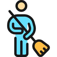 Cleaning Man Icon from Ultimate Colors Set