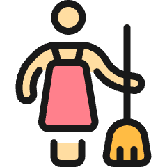 Cleaning Woman 1 Icon from Ultimate Colors Set
