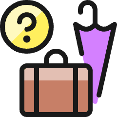 Locker Room Suitcase Umbrella Icon from Ultimate Colors Set