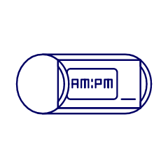 Digital Desk Clock Illustration from UX Line Set