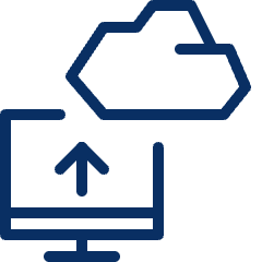 Cloud PC Imac Upload Icon from Cyber Line Set