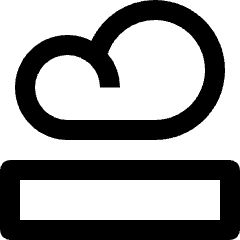 Clean line icon of a cloud above an empty progress bar. Used for upload progress and loading states.