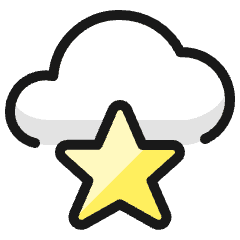 Cloud Star Icon from Ultimate Colors Set