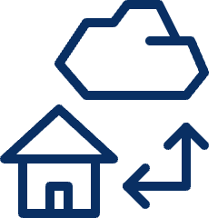 Cloud Transfer Home Icon from Cyber Line Set
