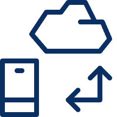 Cloud Transfer Mobile Smart Phone Icon from Cyber Line Set