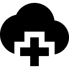 Cloud Add Icon from Sharp Solid Set