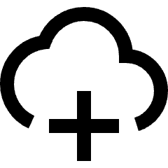Cloud Add Icon from Sharp Line Set