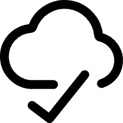 Cloud Check Icon from Core Line Set