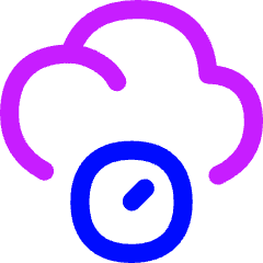 Cloud Clock Icon from Flex Neon Set