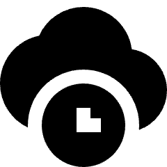 Cloud Clock Icon from Sharp Solid Set