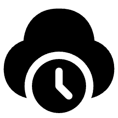 Cloud Clock Icon from Plump Solid Set