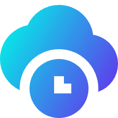 Cloud Clock Icon from Sharp Gradient Set